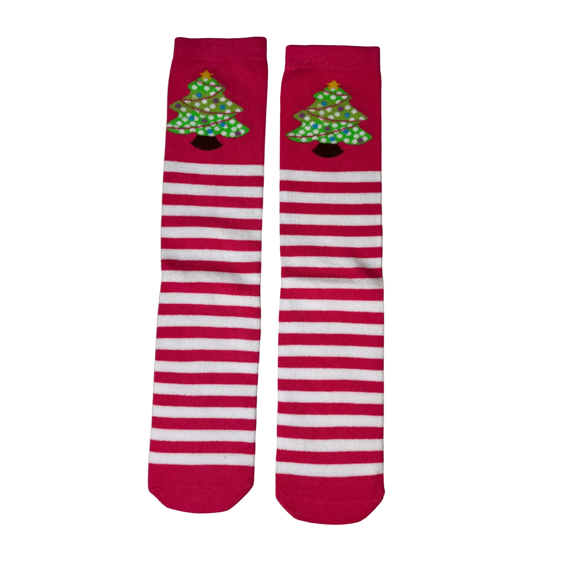 christmas tree girl socks, christmas socks, knee high socks, cut fun holiday socks, cozy christmas socks, chrismas socks for girls