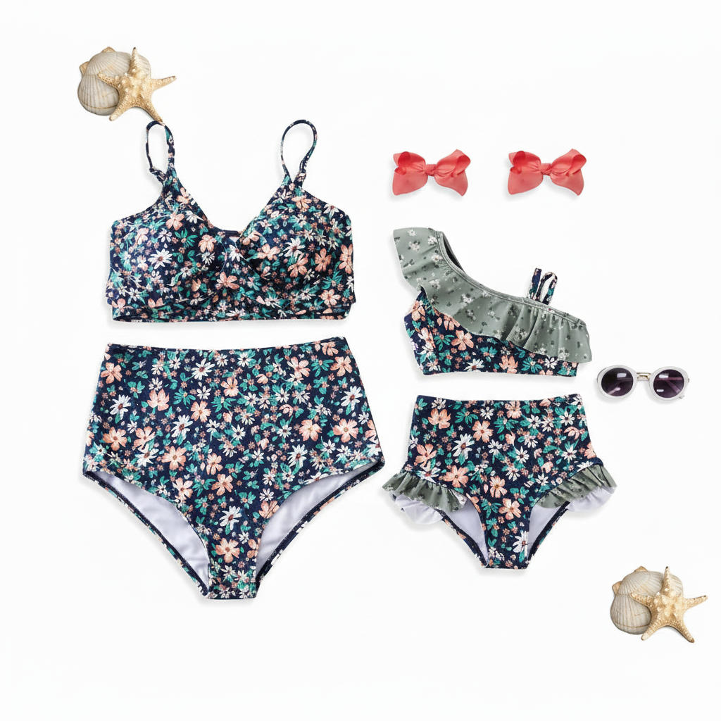 Mommy & Me Olive Floral 2-Piece Swimsuit Adult