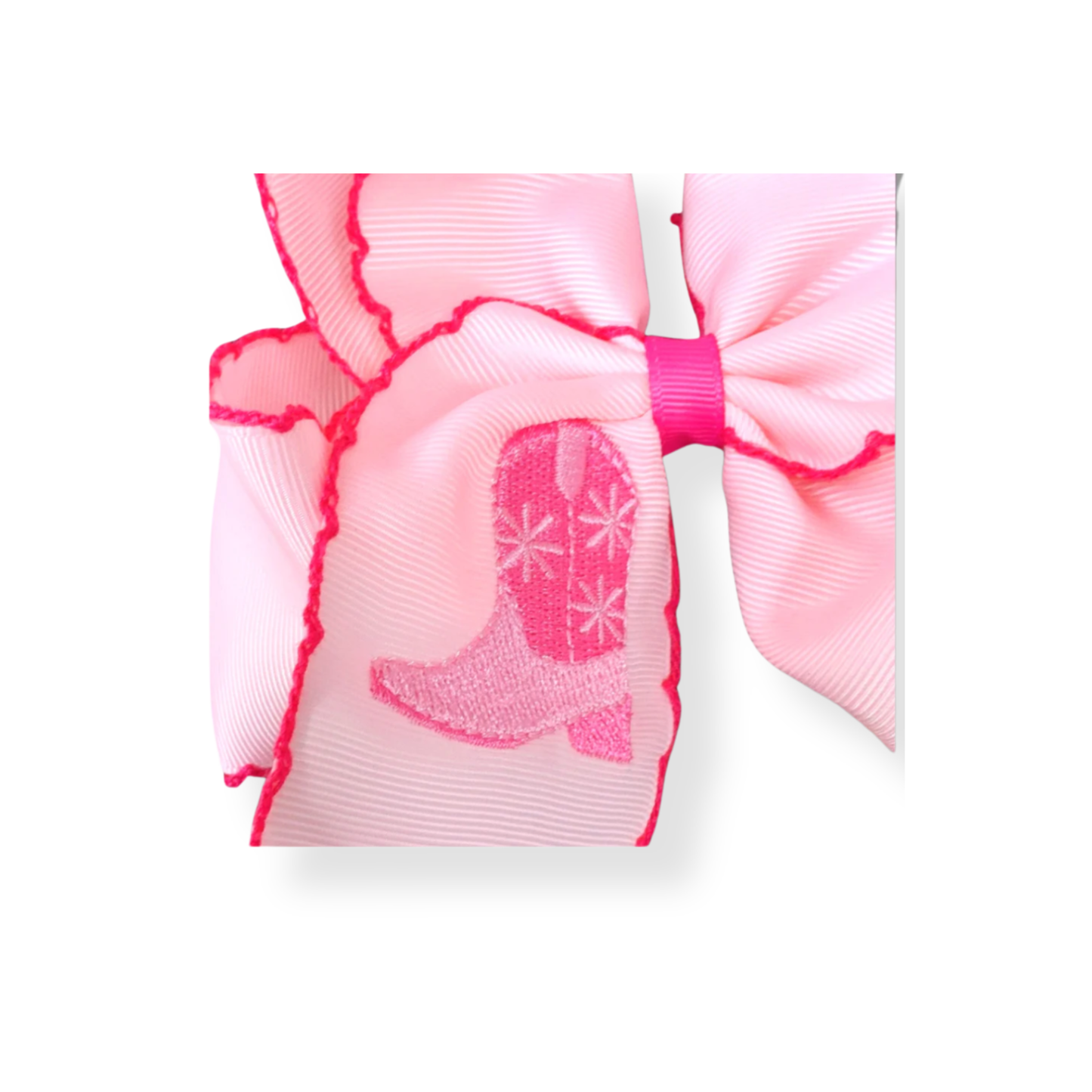 cowgirl hair bow, pink cowgirl boots, western hair bow, pink cowgirl boot hair bow, rodeo hair bows for girls, girls western hair bows, pink cowgirl boot hair bow for girls