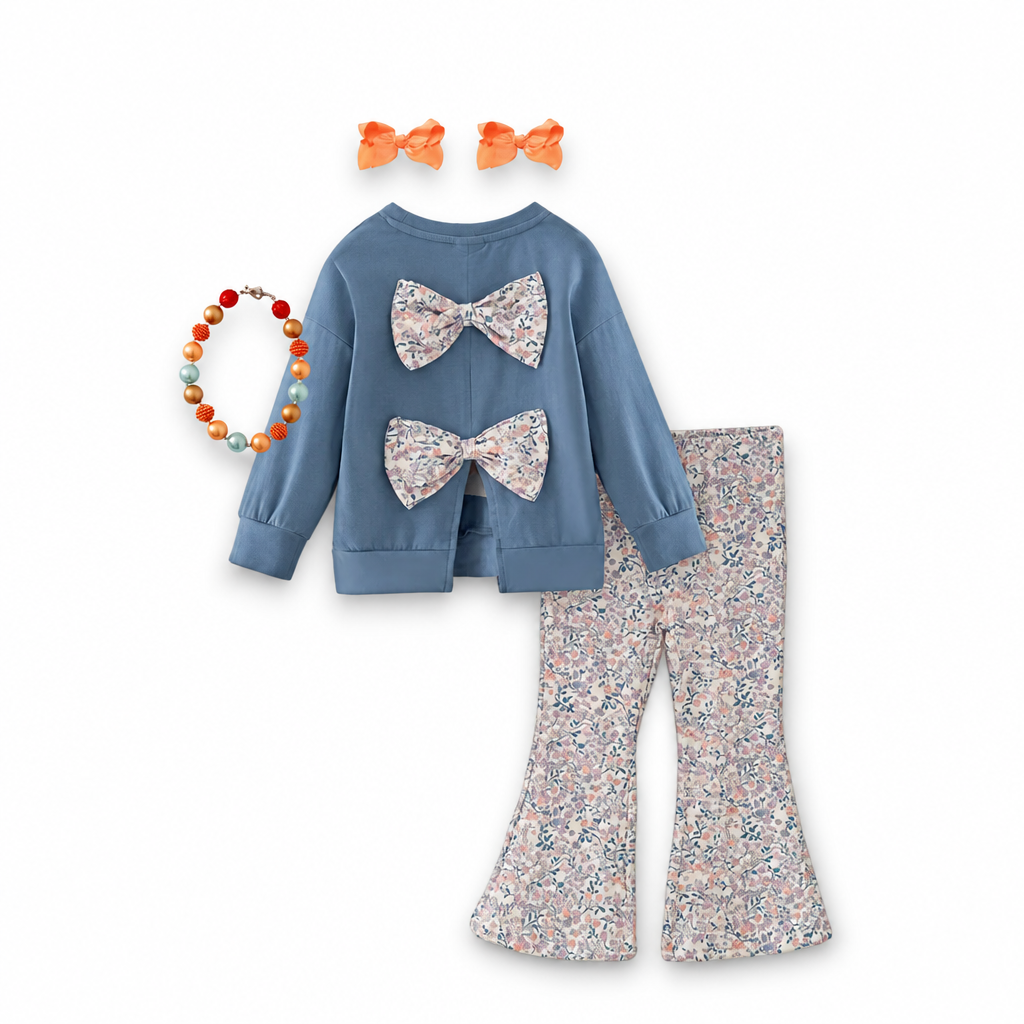 girls cutest pumpkin in the patch, pumpkin patch outfit, girls fall pumpkin outfit, online kids boutique, kids boutique clothing, meet me at the pumpkin patch, meet me at the pumpkin patch outfit, cutest pumpkin in the patch outfit, girls fall pant set, toddler pumpkin outfit, girls thanksgiving outfit, fall floral bell bottoms, kids boutique fall clothes, girls flare pant set, autumn graphic sweatshirt for girls, toddler fall photoshoot outfit, girls back bow sweatshirt, dusty blue pumpkin outfit, boutique