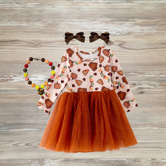 girls thanksgiving outfit dress, gobble thanksgiving kids dress, thanksgiving kids dress gobble til you wobble holiday style 