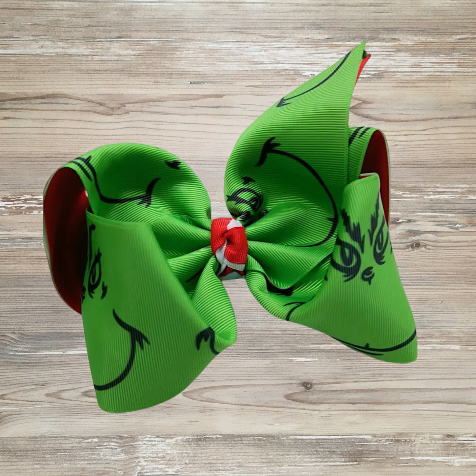 grinch hair bow, girls grinch hair bow, christmas hair bow, grinch