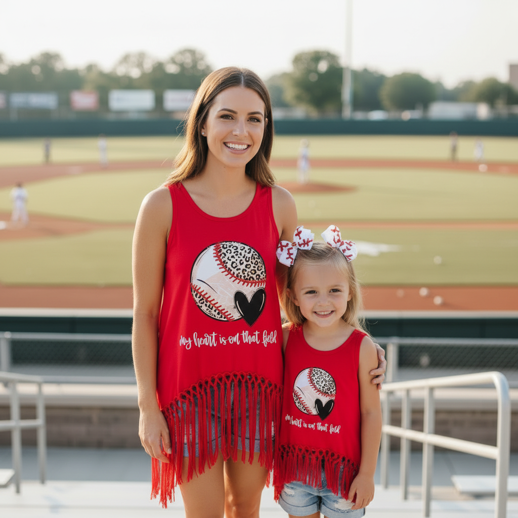 My Heart is On the Field Baseball Mommy & Me Tank Top