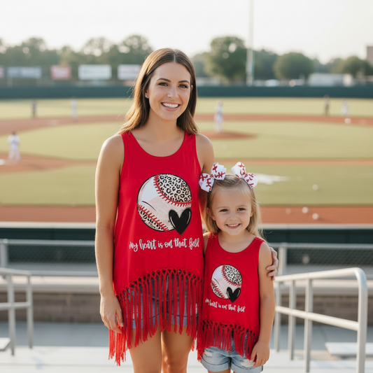 My Heart is On the Field Baseball Mommy & Me Tank Top