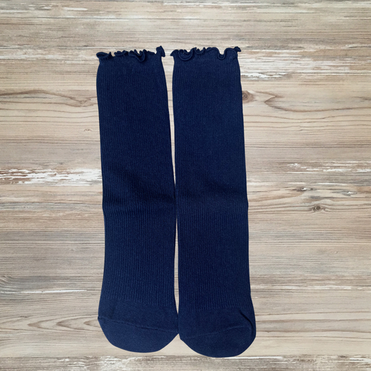 girls lettuce socks, navy socks, girls boutique socks, kids cute socks