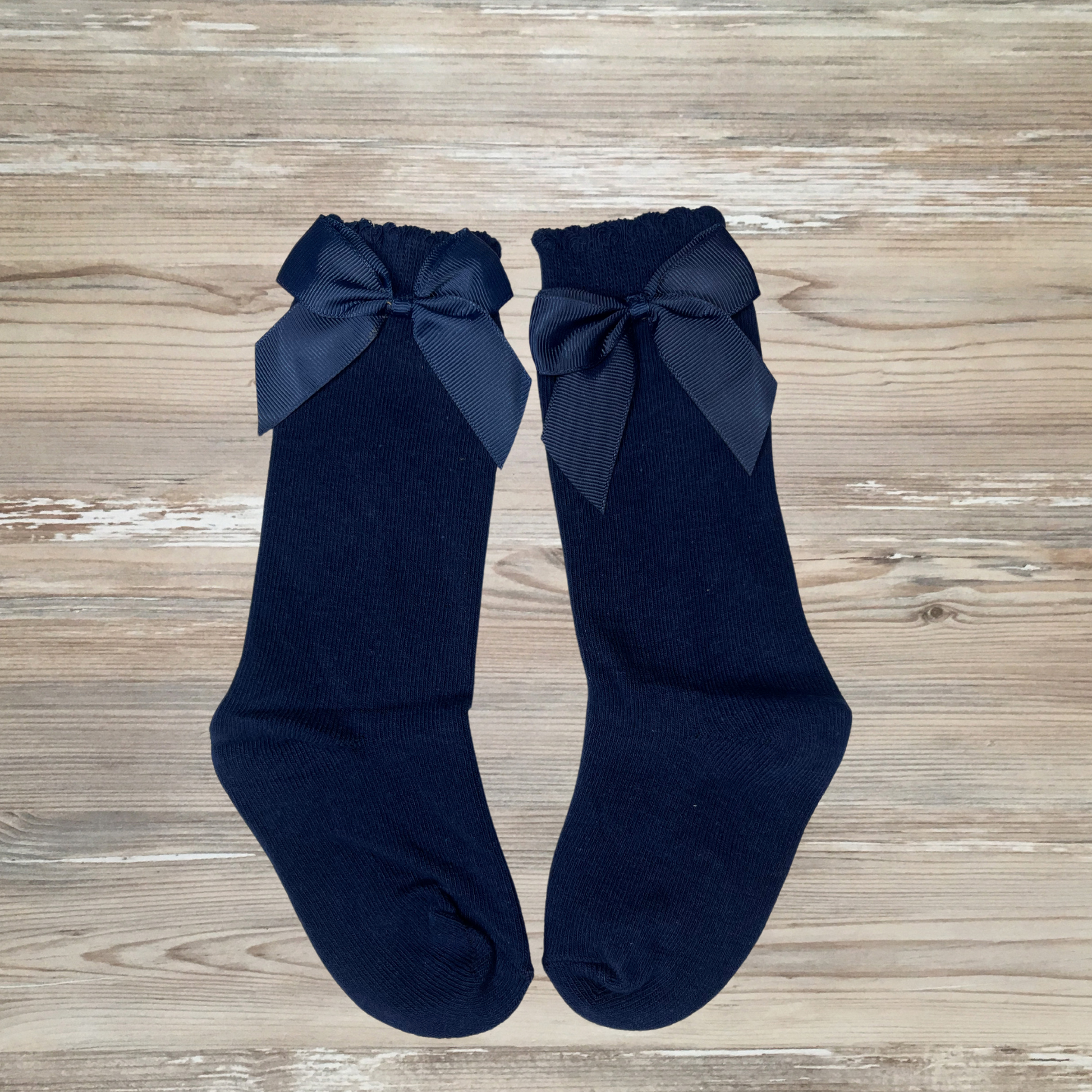 girls bow socks, navy bow socks, girls boutique socks, kids cute socks