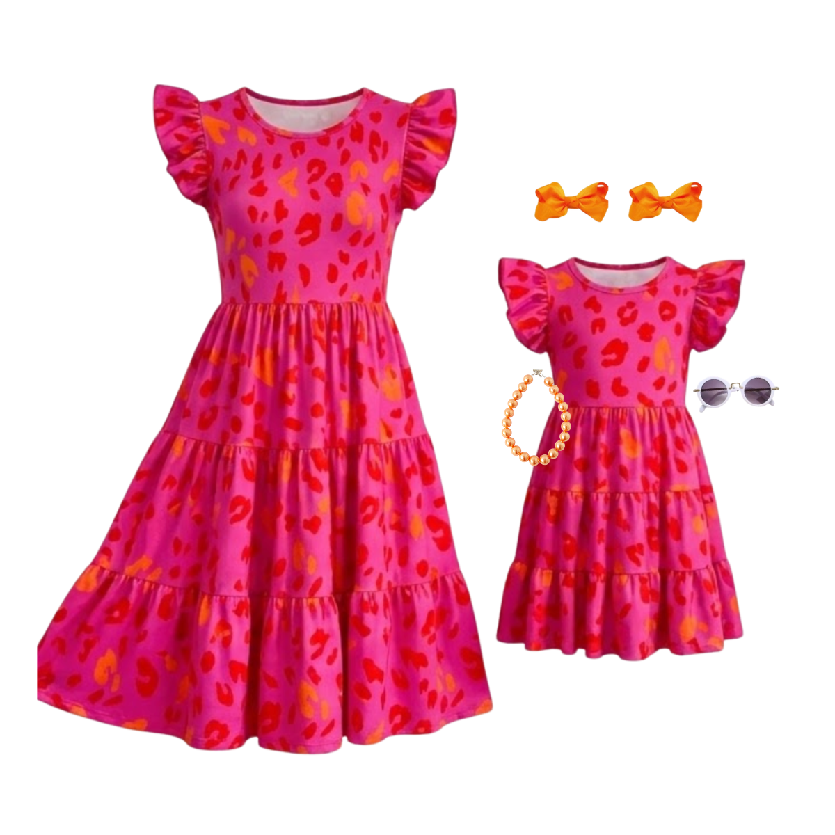 Wild & Bright Tiered Mommy and Me Leopard Dress