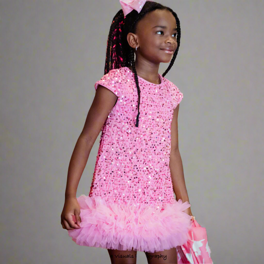 pageant dress, pink sequin dress for girls, easter dress for girls, sequin and tulle glam dress, easter dress, spring dress, birthday dress