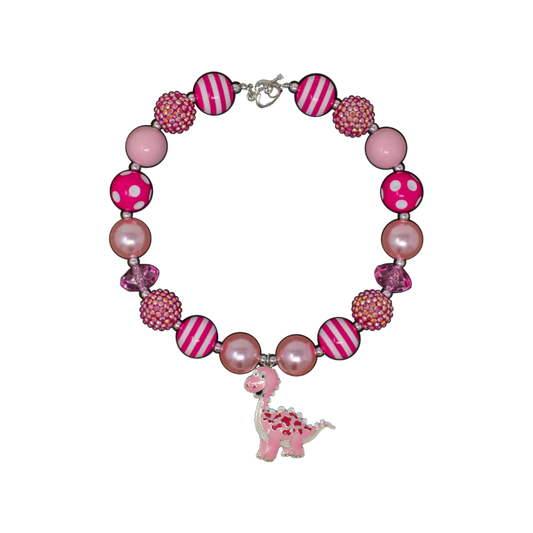 Pink Dino Necklace