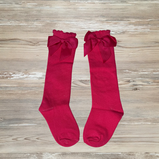 girls pink bow socks, pink socks, girls boutique socks, kids cute socks