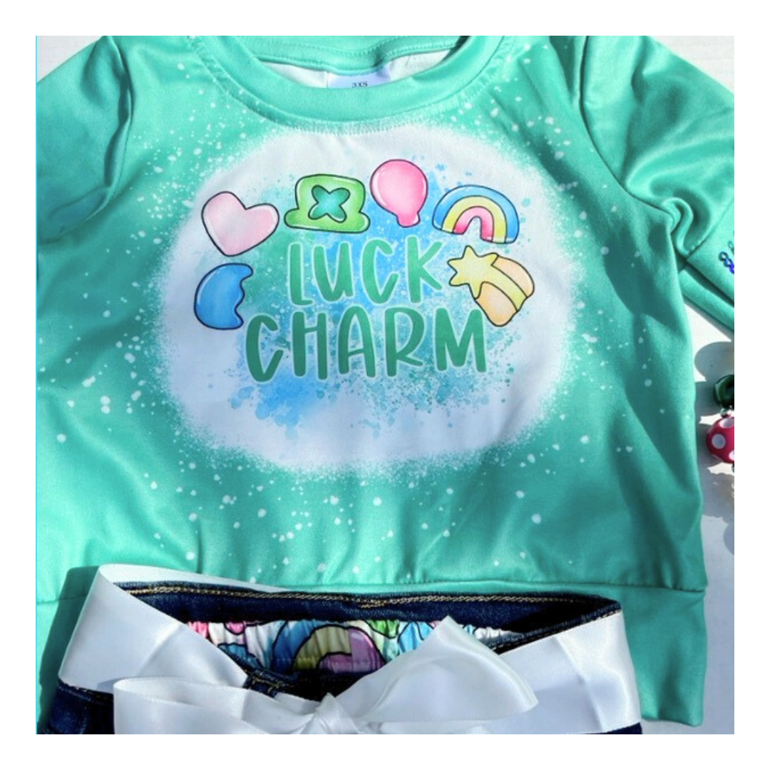 lucky charm top for girls, lucky charm top for kids and babies