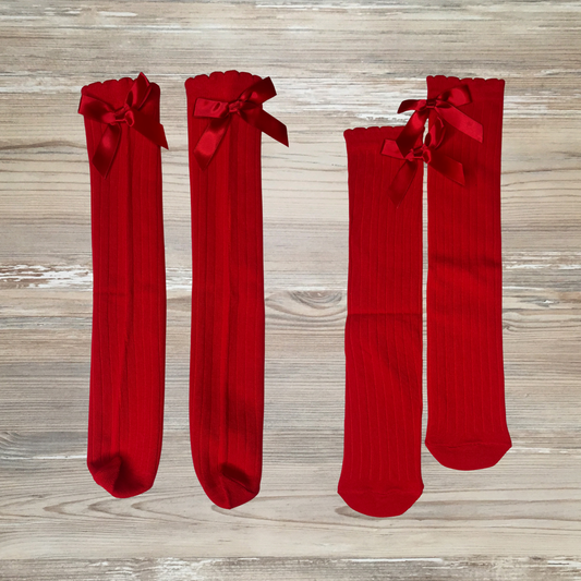red bow girl socks, christmas socks, girls socks