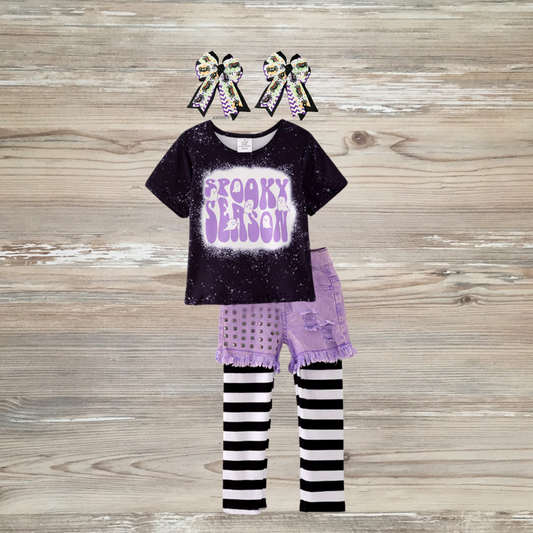 Spooky Season Legging & Denim Short Set