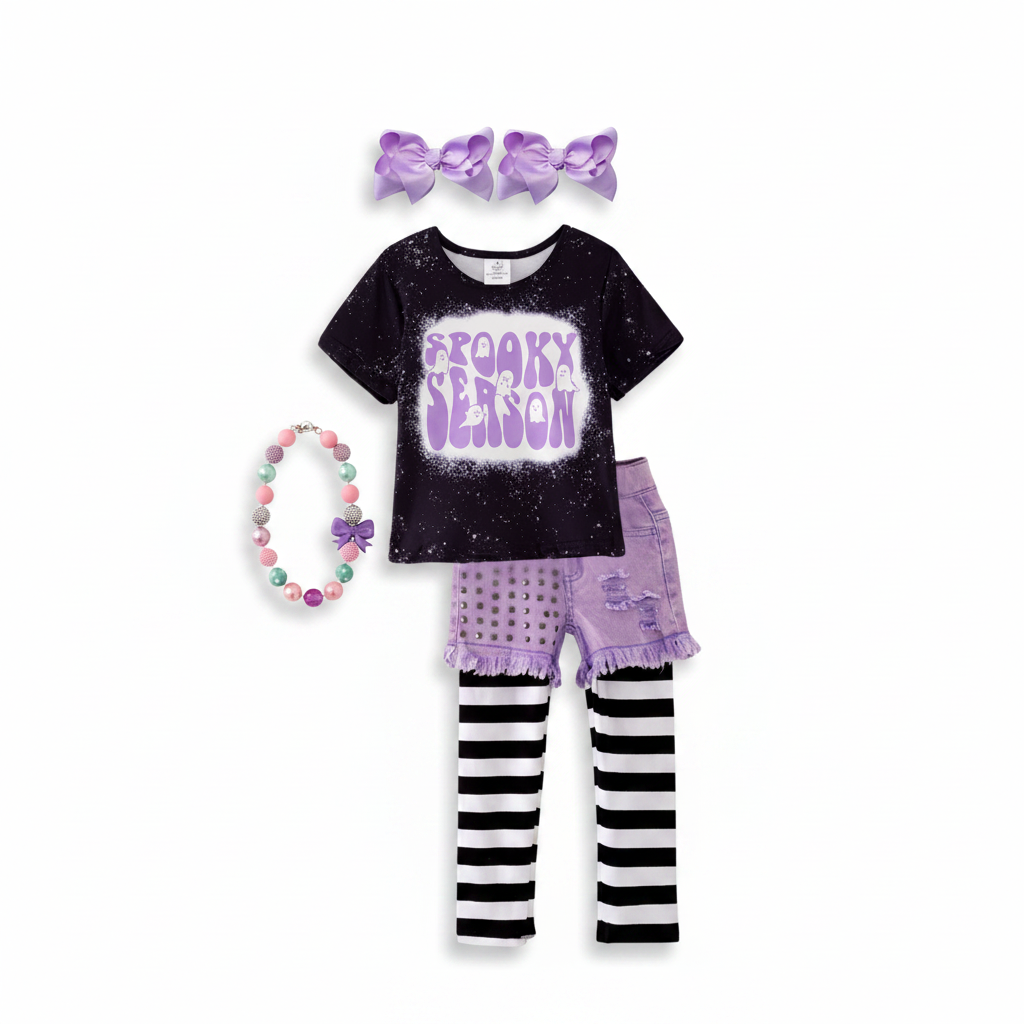 Spooky Season Legging & Denim Short Set